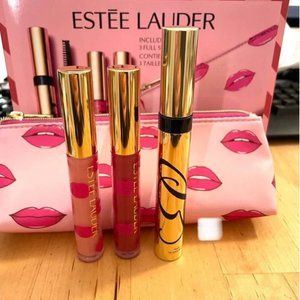 Estée Lauder Glossy Lips Set - 2 Colors Envy Lip Shines, 1 Mascara Full Size